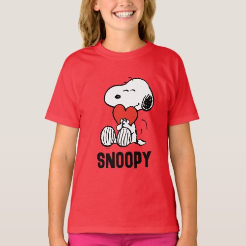 Peanuts  Valentines Day  Snoopy Heart Hug T_Shirt