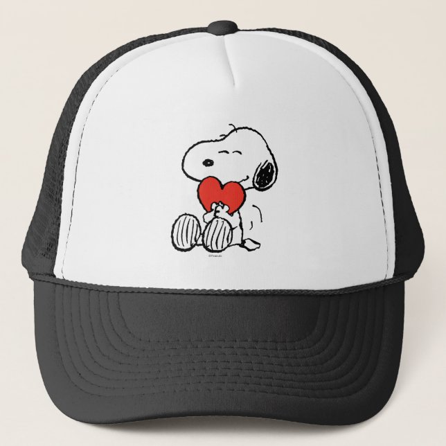 Peanuts | Valentine's Day | Snoopy Heart Hug Trucker Hat (Front)