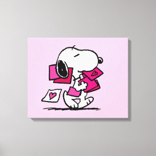 Peanuts Valentine's Day Snoopy With Valentines Canvas Print