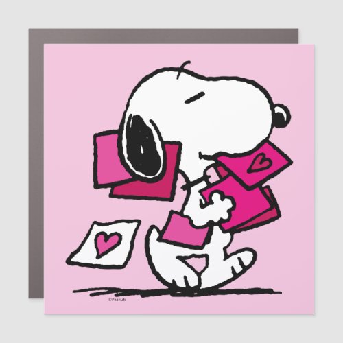 Peanuts  Valentines Day  Snoopy With Valentines Car Magnet