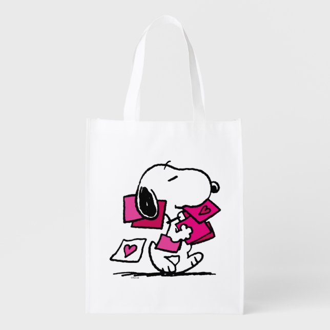 Peanuts | Valentine's Day | Snoopy With Valentines Grocery Bag (Front)