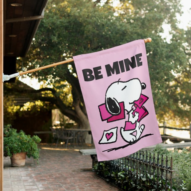Peanuts | Valentine's Day | Snoopy With Valentines House Flag (In SItu)