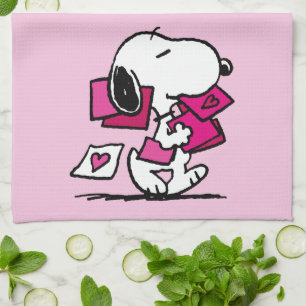 Peanuts Valentine's Day Snoopy With Valentines Kitchen Towel