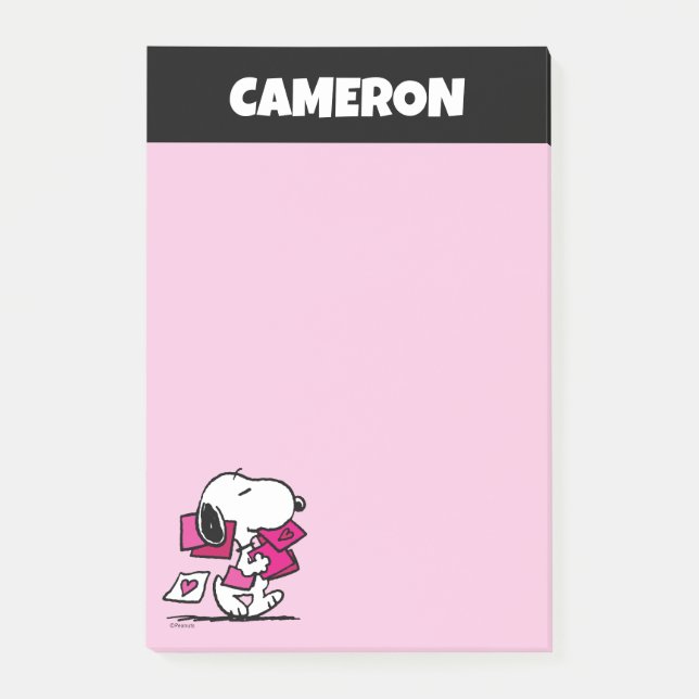 Peanuts | Valentine's Day | Snoopy With Valentines Post-it Notes (Front)