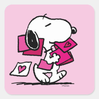 Peanuts | Valentine's Day | Snoopy With Valentines Square Sticker