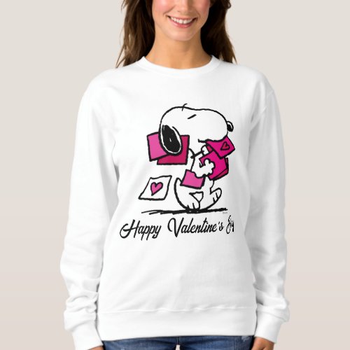 Peanuts  Valentines Day  Snoopy With Valentines Sweatshirt