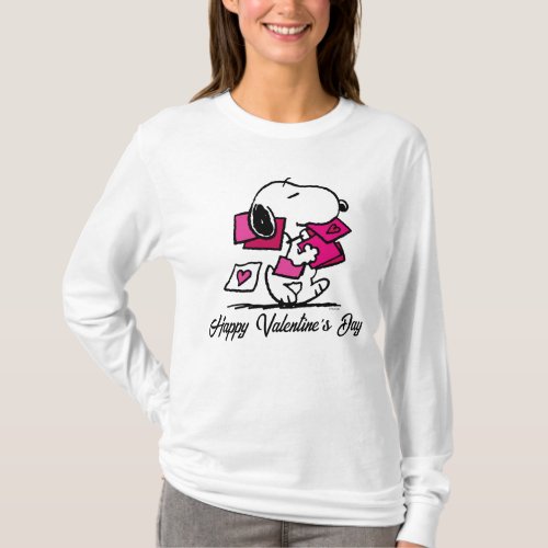 Peanuts  Valentines Day  Snoopy With Valentines T_Shirt
