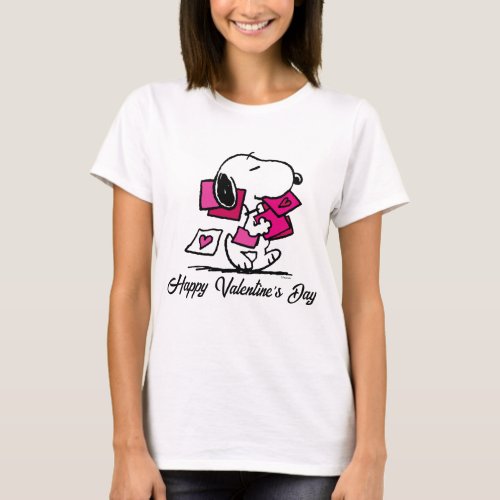 Peanuts  Valentines Day  Snoopy With Valentines T_Shirt