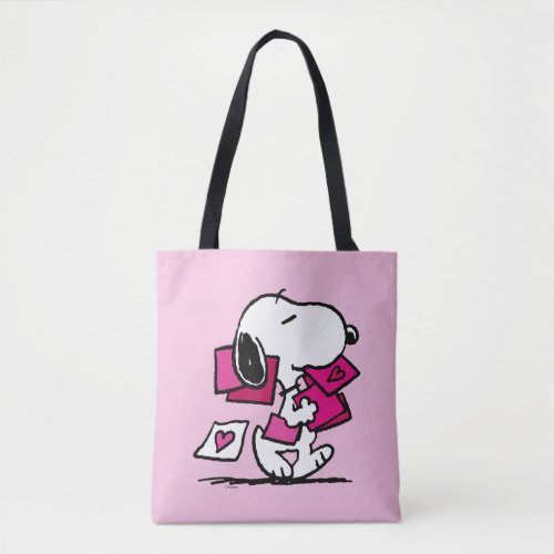 Peanuts  Valentines Day  Snoopy With Valentines Tote Bag