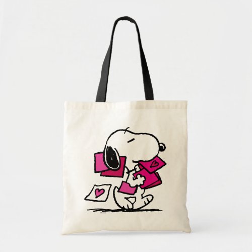 Peanuts  Valentines Day  Snoopy With Valentines Tote Bag