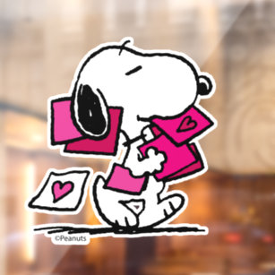 Peanuts   Valentine's Day   Snoopy With Valentines Window Cling