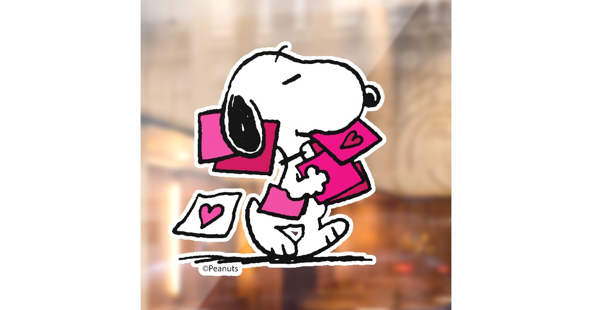 Peanuts Valentine S Day Snoopy With Valentines Window Cling Zazzle Peanuts Valentine S Day Snoopy With Valentines Window Cling Zazzle