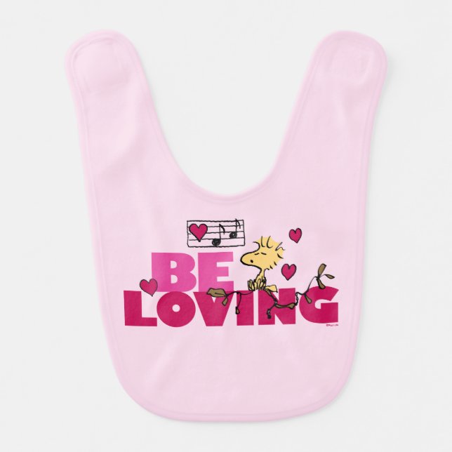 Peanuts | Valentine's Day | Woodstock Be Loving Baby Bib (Front)