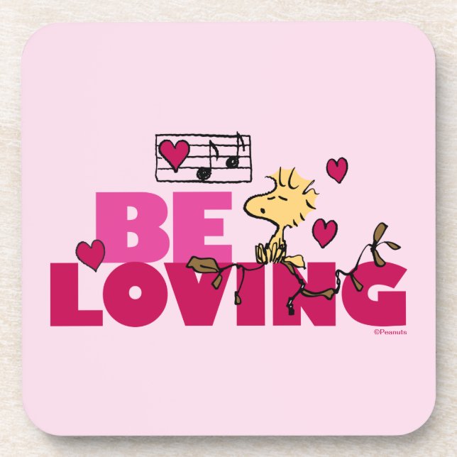 Peanuts | Valentine's Day | Woodstock Be Loving Beverage Coaster (Front)