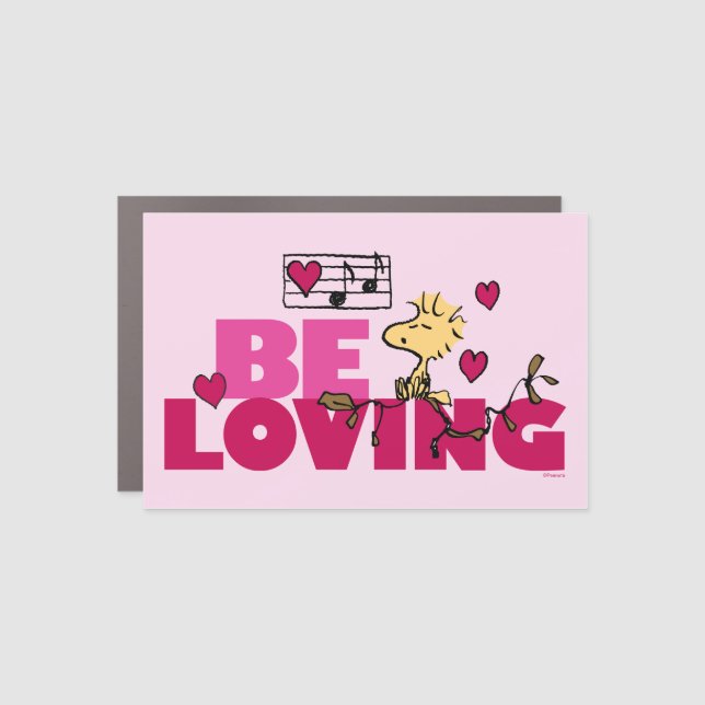 Peanuts | Valentine's Day | Woodstock Be Loving Car Magnet (Front)