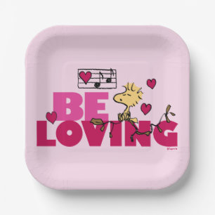 Peanuts Valentine's Day Woodstock Be Loving Paper Plates