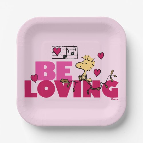Peanuts  Valentines Day  Woodstock Be Loving Paper Plates