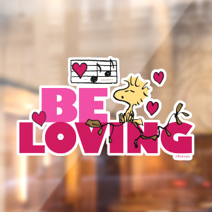 Peanuts Valentine's Day Woodstock Be Loving Window Cling