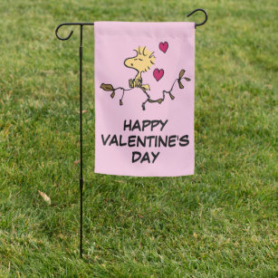 Peanuts   Valentine's Day   Woodstock Whistle Garden Flag