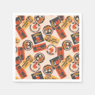 Peanuts   Vintage Button Happy Halloween Pattern Napkins