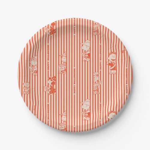 Peanuts  Vintage Happy Halloween Pattern Paper Plates