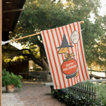 Peanuts Vintage Woodstock Witch Stripes House Flag