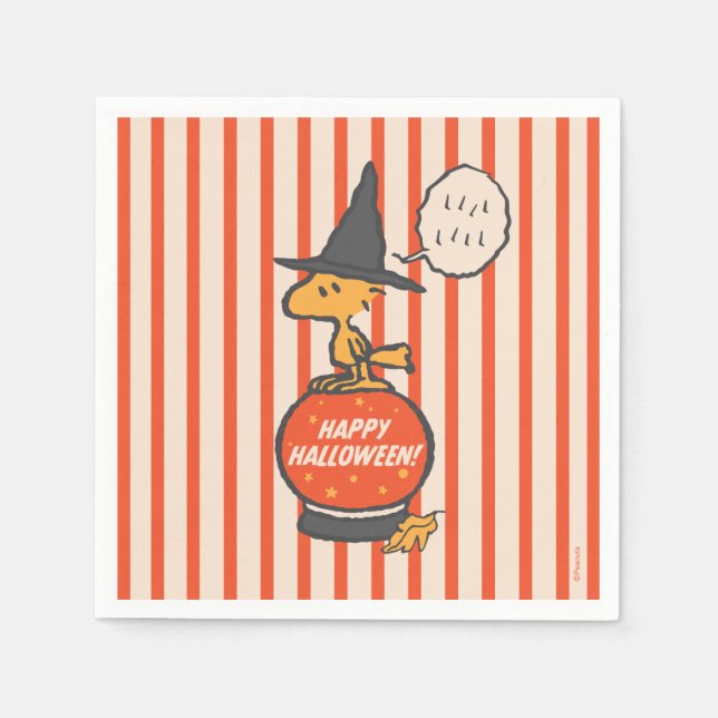 Peanuts | Vintage Woodstock Witch Stripes Napkins (Front)