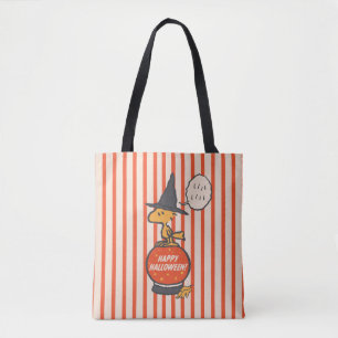 Peanuts Vintage Woodstock Witch Stripes Tote Bag