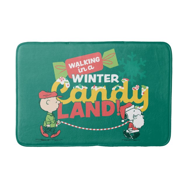 Peanuts | Walking In A Winter Candy Land! Bath Mat (Front)