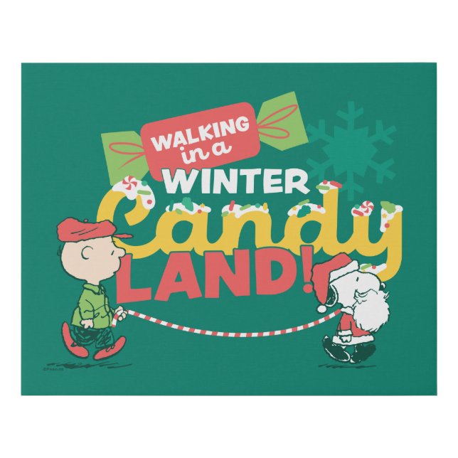 Peanuts | Walking In A Winter Candy Land! Faux Canvas Print (Front)