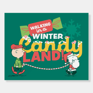Peanuts Walking In A Winter Candy Land! Foam Board