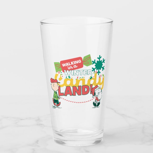 Peanuts | Walking In A Winter Candy Land! Glass (Front)