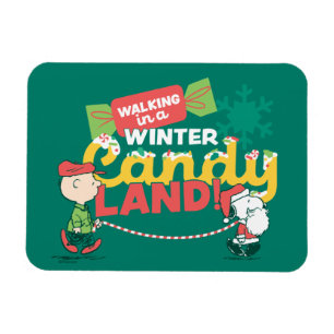 Peanuts Walking In A Winter Candy Land! Magnet