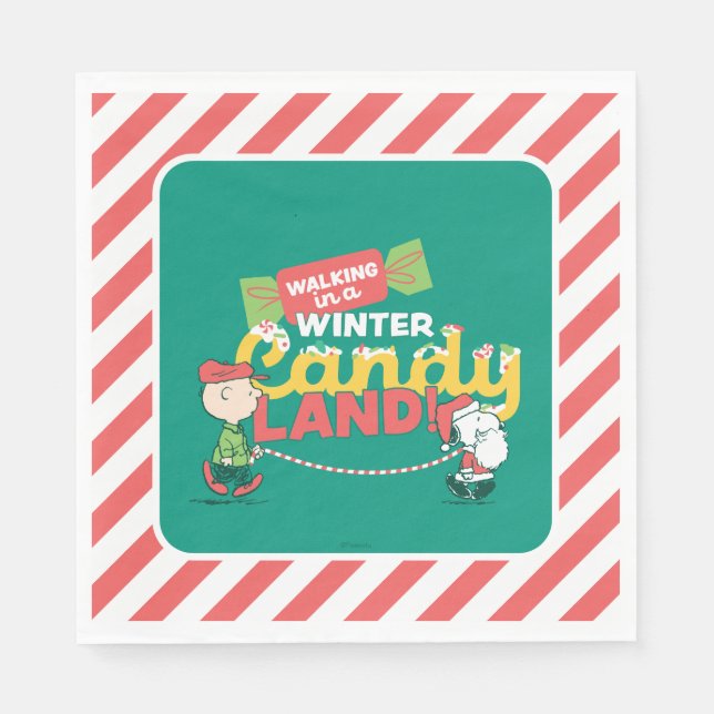 Peanuts | Walking In A Winter Candy Land! Napkins (Front)