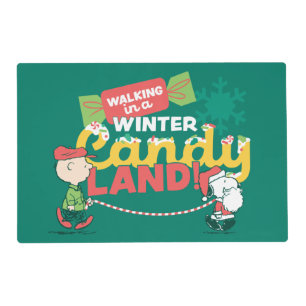 Peanuts   Walking In A Winter Candy Land! Placemat