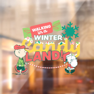 Peanuts   Walking In A Winter Candy Land! Window Cling