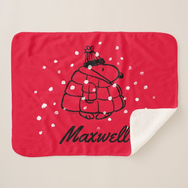 Peanuts | Warm & Cozy  | Add Your Name Sherpa Blanket (Front (Horizontal))