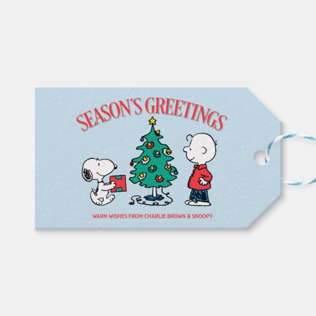 Peanuts, Warm Wishes From Snoopy & Charlie Brown Gift Tags