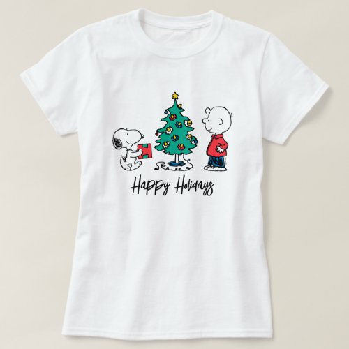 Peanuts  Warm Wishes From Snoopy  Charlie Brown T_Shirt