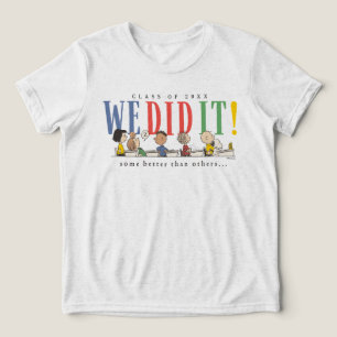 Peanuts We Did It Graduation Funny Quote Snoopy Tri-Blend Shirt