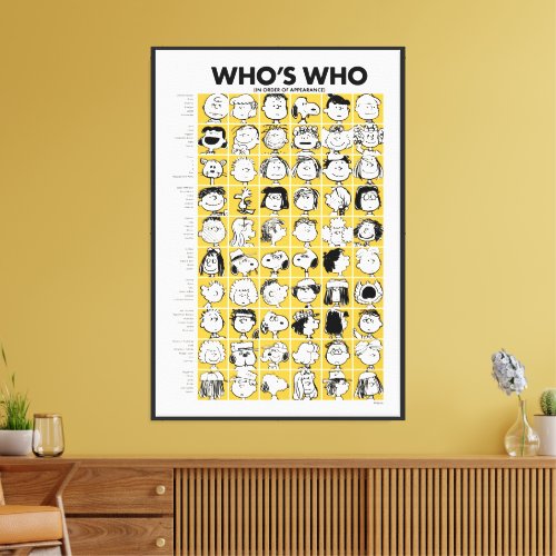 Peanuts  Whos Who Characters Canvas Print