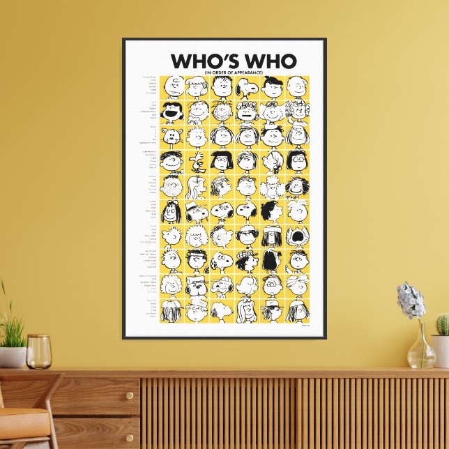 Peanuts | Who's Who Characters Canvas Print (Insitu(LivingRoom))