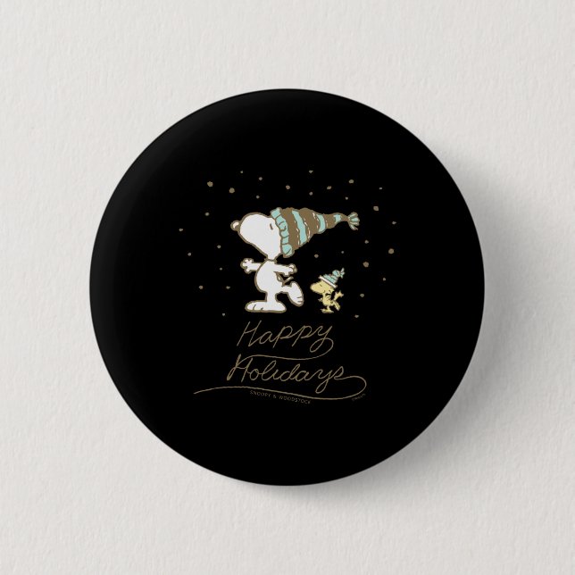 Peanuts Winter Skating  Button (Front)