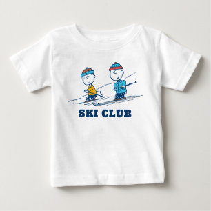 Peanuts   Winter Skiing the Slopes   Add Name Baby T-Shirt