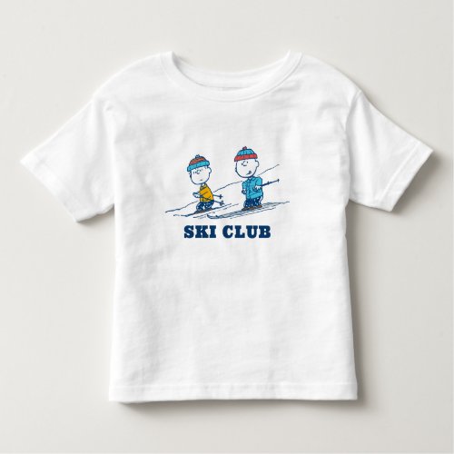 Peanuts  Winter Skiing the Slopes  Add Name Toddler T_shirt