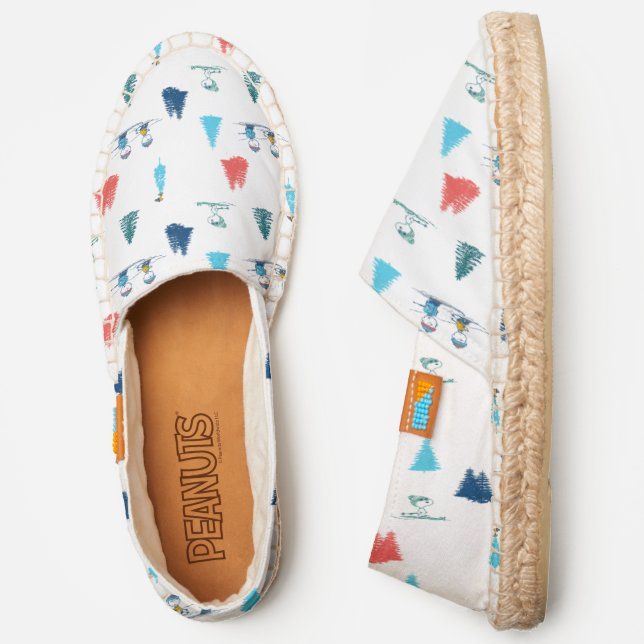 Peanuts | Winter Skiing the Slopes Pattern Espadrilles (Side)