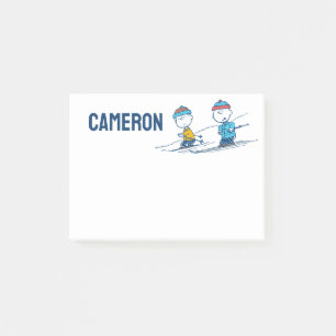Peanuts Winter Skiing the Slopes Pattern Post-it Notes