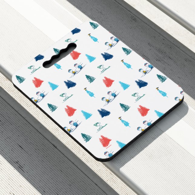 Peanuts | Winter Skiing the Slopes Pattern Seat Cushion (In Situ)