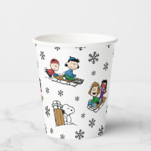 Peanuts Winter Sledding Fun Pattern Paper Cups