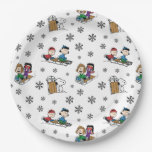 Peanuts | Winter Sledding Fun Pattern Paper Plates